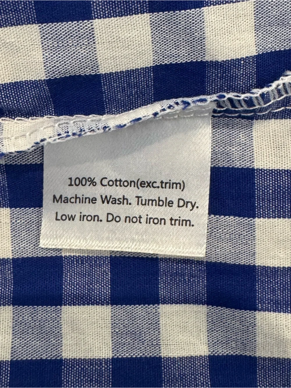 Lil Cactus Girls Royal Blue and White Gingham A-Line Dress Size 4T